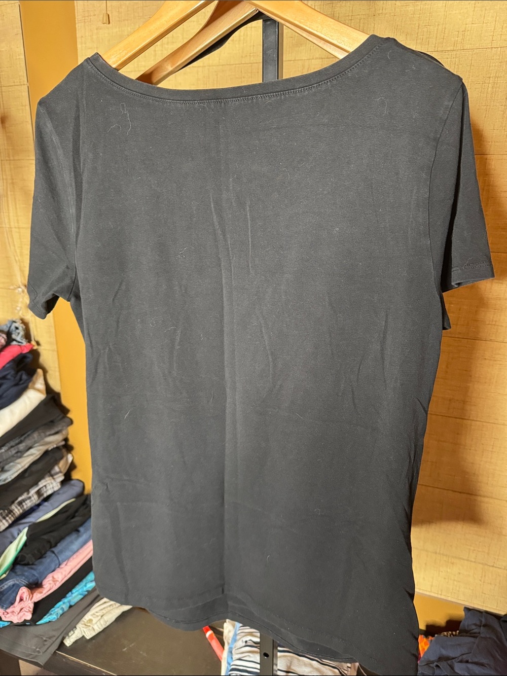 H&M MAMA Maternity Black Ruched Side Tee Shirt XL Soft Stretch - Picture 7 of 7